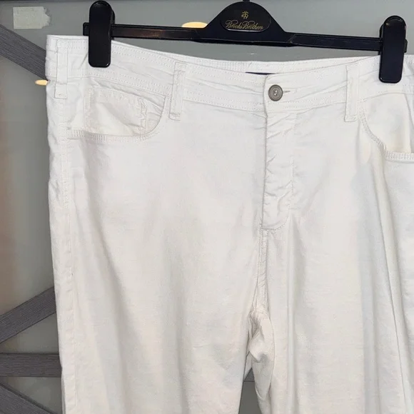 NYDJ White Linen Straight-Leg Trouser - Picture 4 of 12